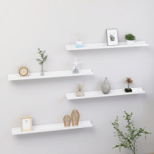 vidaXL 4 db magasfényű fehér fali polc 80 x 9 x 3 cm bútor