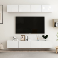 vidaXL 4 db magasfényű fehér forgácslap TV-szekrény 100 x 30 x 30 cm bútor
