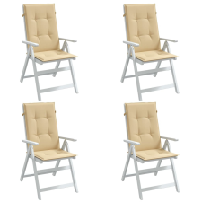 vidaXL 4 db melange bézs szövet magas háttámlájú székpárna 120x50x4 cm kerti bútor