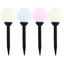 vidaXL 4 db napelemes kültéri LED gömblámpa, 15 cm RGB kültéri világítás