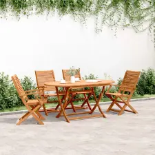 vidaXL 4 db összecsukható tömör akácfa kerti szék 57x66x95 cm kerti bútor
