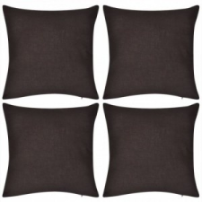 vidaXL 4 db pamut párnahuzat 50 x 50 cm barna lakástextília