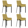 vidaXL 4 db sárga szövet étkezőszék