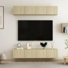 vidaXL 4 db sonoma-tölgyszínű forgácslap TV-szekrény 80 x 30 x 30 cm bútor