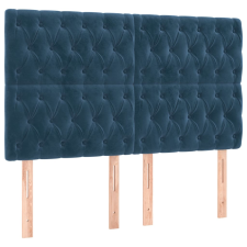 vidaXL 4 db sötétkék bársony fejtámla 80x7x78/88 cm (3116726) ágy és ágykellék