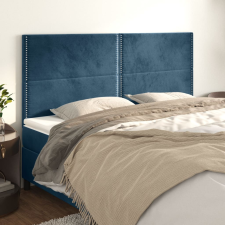 vidaXL 4 db sötétkék bársony fejtámla 90x5x78/88 cm ágy és ágykellék