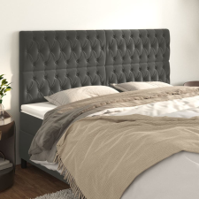 vidaXL 4 db sötétszürke bársony fejtámla 100x7x78/88 cm ágy és ágykellék