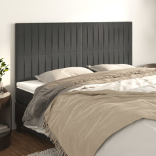 vidaXL 4 db sötétszürke bársony fejtámla 80 x 5 x 78/88 cm ágy és ágykellék