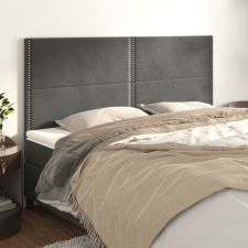 vidaXL 4 db sötétszürke bársony fejtámla 90x5x78/88 cm ágy és ágykellék