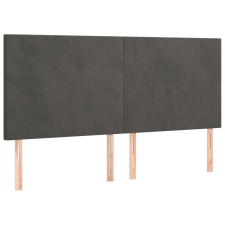vidaXL 4 db sötétszürke bársony fejtámla 90x5x78/88 cm (3116113) ágy és ágykellék