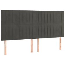 vidaXL 4 db sötétszürke bársony fejtámla 90x5x78/88 cm (3116631) ágy és ágykellék