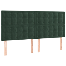 vidaXL 4 db sötétzöld bársony fejtámla 100x5x78/88 cm (3116835) ágy és ágykellék