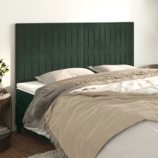 vidaXL 4 db sötétzöld bársony fejtámla 80 x 5 x 78/88 cm ágy és ágykellék