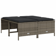 vidaXL 4 db szürke polyrattan kerti szék párnákkal bútor