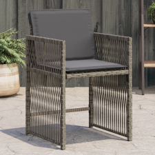 vidaXL 4 db szürke polyrattan kerti szék párnával kerti bútor