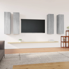 vidaXL 4 db szürke sonoma színű szerelt fa TV-szekrény 30,5x30x110 cm bútor