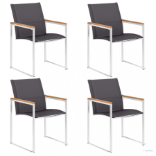 vidaXL 4 db szürke textilén és rozsdamentes acél kerti szék kerti bútor