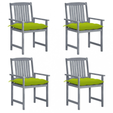 vidaXL 4 db szürke tömör akácfa kerti szék párnával kerti bútor