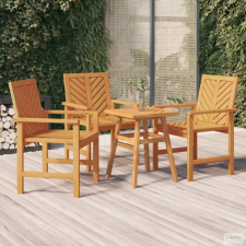 vidaXL 4 db tömör akácfa kültéri étkezőszék kerti bútor