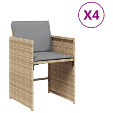 vidaXL 4 db vegyes bézs polyrattan kerti szék párnával kerti bútor