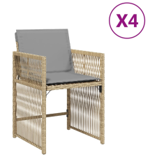 vidaXL 4 db vegyes bézs polyrattan kerti szék párnával (365040) kerti bútor