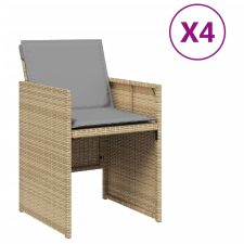 vidaXL 4 db vegyes bézs polyrattan kerti szék párnával (4007441) kerti bútor