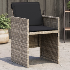 vidaXL 4 db világosszürke polyrattan kerti szék párnával kerti bútor