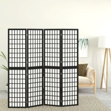 vidaXL 4 paneles fekete japán stílusú összecsukható paraván 160x170 cm bútor