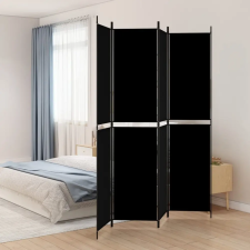 vidaXL 4 paneles fekete szövet térelválasztó 200x220 cm bútor