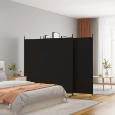 vidaXL 4 paneles fekete szövet térelválasztó 698x180 cm bútor