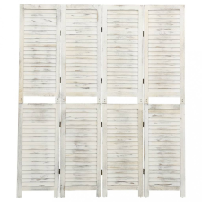 vidaXL 4 paneles krémszínű faparaván 140 x 165 cm bútor