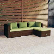 vidaXL 4-részes barna polyrattan kerti ülőgarnitúra párnákkal kerti bútor