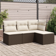 vidaXL 4 részes barna polyrattan kerti ülőgarnitúra párnákkal kerti bútor