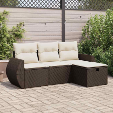 vidaXL 4 részes barna polyrattan kerti ülőgarnitúra párnákkal kerti bútor