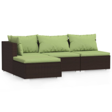 vidaXL 4 részes barna polyrattan kerti ülőgarnitúra párnákkal (317556) kerti bútor