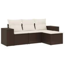 vidaXL 4 részes barna polyrattan kerti ülőgarnitúra párnákkal (3222472) kerti bútor