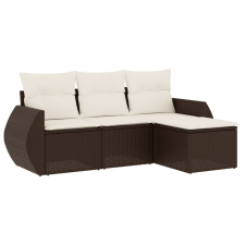 vidaXL 4 részes barna polyrattan kerti ülőgarnitúra párnákkal (3253610) kerti bútor