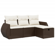 vidaXL 4 részes barna polyrattan kerti ülőgarnitúra párnákkal (3264069) kerti bútor
