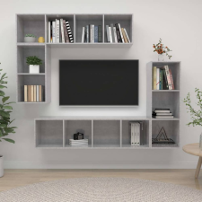 vidaXL 4 részes betonszürke forgácslap TV-szekrény szett bútor