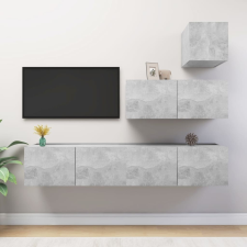 vidaXL 4 részes betonszürke forgácslap TV-szekrényszett bútor