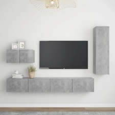 vidaXL 4 részes betonszürke forgácslap TV-szekrényszett bútor