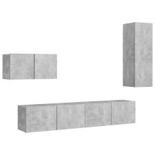 vidaXL 4 részes betonszürke forgácslap TV-szekrényszett (3079098) bútor