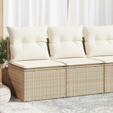 vidaXL 4 részes bézs polyrattan akácfa kerti ülőgarnitúra párnákkal kerti bútor