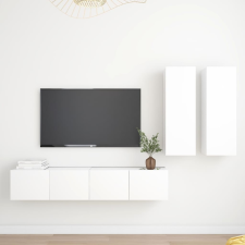 vidaXL 4 részes fehér forgácslap TV-szekrényszett bútor