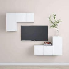 vidaXL 4 részes fehér forgácslap TV-szekrényszett bútor