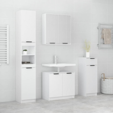 vidaXL 4 részes fehér szerelt fa fürdőszobaszekrény-szett fürdőszoba bútor