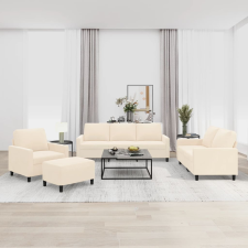 vidaXL 4 részes krém bársony ülőgarnitúra párnákkal bútor