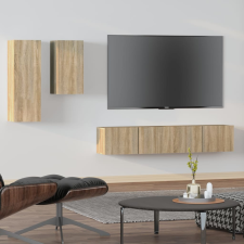 vidaXL 4 részes sonoma tölgy színű szerelt fa TV-szekrényszett bútor