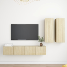 vidaXL 4 részes sonoma-tölgyszínű forgácslap TV-szekrényszett bútor