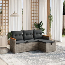 vidaXL 4 részes szürke polyrattan kerti ülőgarnitúra párnákkal kerti bútor